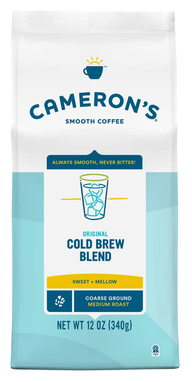Cameron's  Coffee Original Cold Brew Blend Coarse-Ground Coffee, Medium Roast, 100% Arabica, 12-Ounce Bag, (Pack of 1)